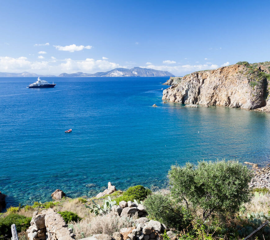 veduta dall'alto dell'isola di vulcano